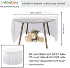 Fitted White Spandex Table Skirts for Wedding Party,60 Inch Round,4 Pack - Image 5