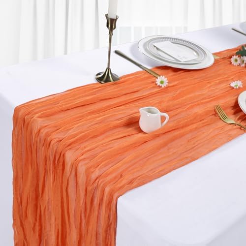 12 Pack 35 x 120 Inch Orange Table Runner Cheesecloth 10Ft - Image 4