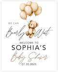 Andaz Press Personalized Teddy Bear Baby Shower Decorations, We Can Bearly Wait Baby Shower Decorations Boy, We Can Bearly Wait Sign, Custom Neutral Welcome Sign, 16x20 Inch by AndazPress