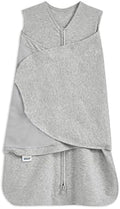 HALO 100% Cotton Sleepsack Swaddle, 3-Way Adjustable Wearable Blanket, TOG 1.5, Heather Grey, Small, 3-6 Months by HALO