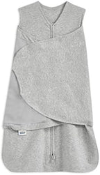 HALO 100% Cotton Sleepsack Swaddle, 3-Way Adjustable Wearable Blanket, TOG 1.5, Heather Grey, Small, 3-6 Months by HALO