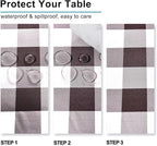 Hiasan Checkered Tablecloth Rectangle 52 x 70 Inch, Coffee and White - Image 2