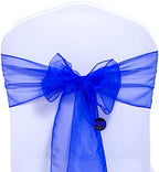 MDS Pack of 100 Organza Chair Sashes for Wedding & Event Décor – Royal Blue - Image 2