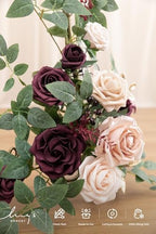 Ling's moment Welcome Sign Flowers, Wedding Floral Swag, Marsala and Blush - Image 4