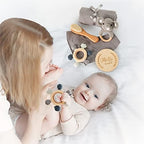 YOUUYS Baby Gift Set for Newborn - Baby Essential Bath Basket Gift Set with Baby Blanket Baby Rattle Teether Toy & Hair Brush Newborn Shower Gift for Baby Girls Boys 6PCS (Elephant) - Image 4