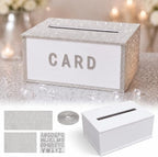 Queekay DIY Rhinestone Wooden Wedding Card Box with Slot Lid Letter Sticker by Queekay