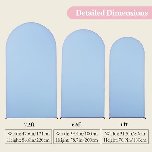 Pink and Blue Arch Backdrop Cover 7.2FT 6.6FT 6FT Arch Covers Stretchy Backdrop Set of 3, Gender Reveal Arch Cover Spandex Fitted Fabric Arch Covers for Boy or Girl Party Birthday Baby Shower Decor - Image 7