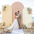Boho Arch Backdrop Cover 7.2FT 6.6FT 6FT Stretchy Wedding Arch Covers Set of 3 Spandex Fitted Nude Champagne Cream Fabric Backdrop Cover for Party Baby Shower Birthday Decoration by Tao-GePartyDecorations