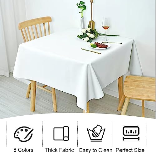 4 Pack Square Table Cloth 85x85 Inch White Tablecloth Machine Washable Fabric Polyester Table Cover for Dining, Buffet Parties, Picnic, Events, Weddings and Restaurants（White） - Image 7