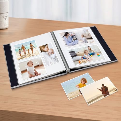 Large Photo Album Scrapbook – Holds 4x6, 8x10 Pictures – Self-Adhesive Pages for Baby, Wedding, Travel & Family Memories | Includes Metallic Pen & Scraper/Light Grey Large DIY Memory Book for Gifts - Image 2