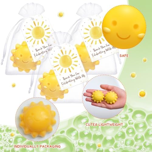 Leelosp 60 Sets Sun Soaps Baby Shower Favors, Handmade, Yellow, Cute - Image 3