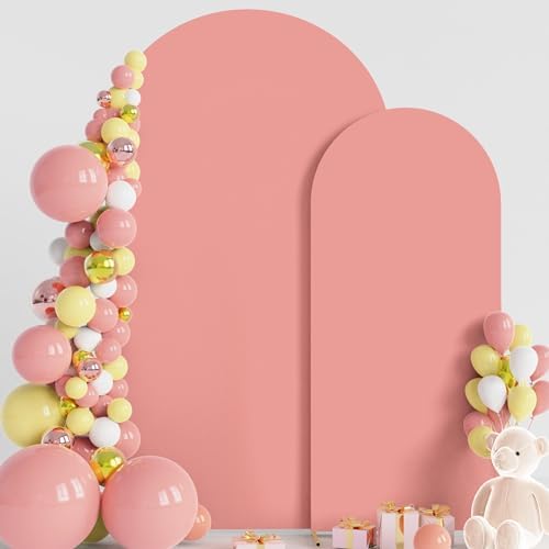 Wokceer Arch Backdrop Cover 7.2FT,6FT Dusty Rose Arch Covers Stretchy by Wokceer