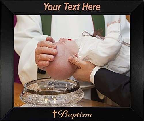 PersonalizationStreet - Religion Occasions: Baptism Personalized 5" x 7" Horizontal Black Wood Photo Frame with Free Custom Engraving, Shipping and Photo Print of Your Special Photograph - Image 3