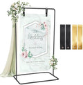 Welcome Sign Holder Black Wedding Easel Stand with 4 Leather Straps by ParseBio