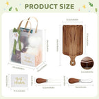 28Pcs Baby Shower Prizes for Game Winners 4 Sets Wooden Cheese Board Fork Butter Spreaders Towel Thank You Card and Gift Bags for Baby Shower Wedding Bridal Shower Favors Housewarming (Acacia, 4) - Image 3