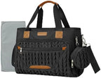 FHELAD Diaper Bag Tote for Women, Baby Diaper Bag Set (Obsidian Black) by FHELAD