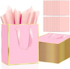 Epoesch 24 Pack Gift Bags with Handles & 24 Tissue Papers – 8x5x10 Inches by Unknown