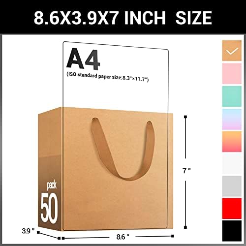 EUSOAR Gift Wrap Bags in Bulk, 12 Pack 8.6x3.9x7 inches Small Kraft Paper Bags with Handles, Heavy Duty Bags for Grocery, Boutique, Retail, Business, Party Favors, Baby Showers, Birthdays, Wedding - Image 2
