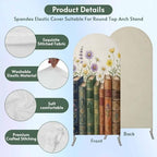 Colored Books Arch Backdrop Cover 7.2 FT, Vintage Floral Book Spines Linen Texture Wedding Arch Cover Stretchy Backdrop Stands Covers for Birthday Party Ceremony Banquet Decor - Image 6