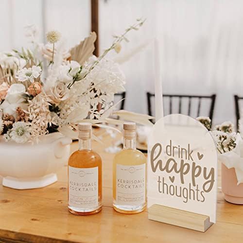 20 Pack Frosted Acrylic Arch Sign with Wood Stand- 5x7 Inch Blank Arch Acrylic Sheets with 4 Inch Wood Base, DIY Frosted Arch Sign Blank for Wedding Table Numbers - Image 7