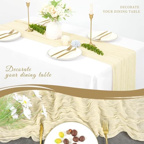 20 Pack Cheesecloth Table Runner 17 x 108 Inch, Ivory - Image 5