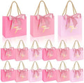 Whaline 60 Pcs Thank You Gift Bags with Ribbon Small Gradient Pink Paper Party Favor Bags with Handles for Wedding Bridal Baby Shower Birthday Party, 5.5 x 4.8 x 2.5 inch by Whaline