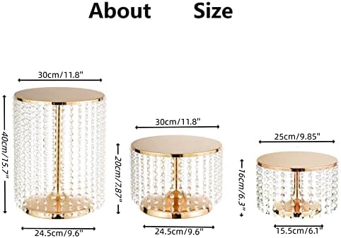 Gold Metal Cake Stand for Set of 3, 12in Round Wedding Cupcake Holder for Table, Dessert Cupcake Pedestal Display Plate for Party Wedding Anniversary Baby Shower - Image 5