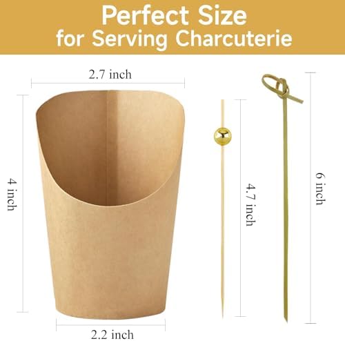 ZORRITA Small Charcuterie Cups with Sticks, 8 oz, 100 Sets - Image 2