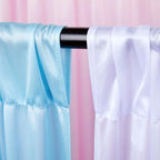 Baby Shower Backdrop Curtain 15ftx7ft - Blue Pink Wrinkle Free Satin Drapes - Image 3