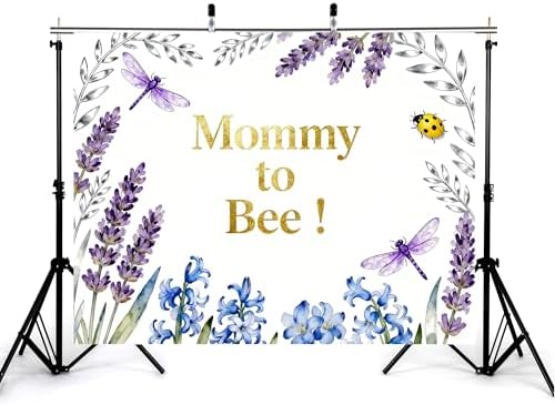 10x5ft Mommy to Bee Backdrop Floral Design Baby Shower Party Wildflower Bouquet Honeycomb Gender Reveal Photography Background Party Banner Decorations Photo Studio Props - Image 3