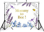 12x8ft Mommy to Bee Backdrop Floral Design Baby Shower Party Wildflower Bouquet Honeycomb Gender Reveal Photography Background Party Banner Decorations Photo Studio Props - Image 3