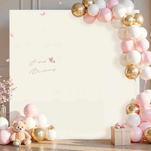 Square Backdrop Arch Cover Ivory 6.6FT x 6.6FT Square Arch Backdrop Covers Stretchy Spandex Fitted Square Backdrop Cover for Birthday Party Wedding Ceremony Banquet Decoration by Shillance