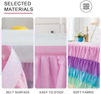 Table Skirt Rainbow Unicorn 14ft Ruffle Rectangle Tablecloth for Birthday Party Baby Shower Parties Decorations - Image 3