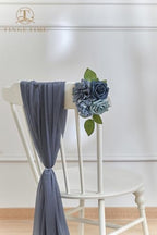 TINGE TIME 23pcs Artificial Flowers Combo, Roses Dahlia Dusty Blue - Image 7