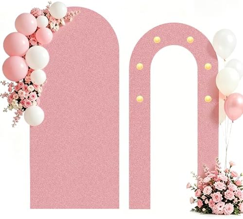 6FT Arch Backdrop with Stand, Lighted Set Wedding Birthday Party, Pink by Ruxion