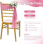60 PCS Dusty Rose Chair Sashes Cheesecloth ChairSashes Rustic Chair Decorative Bows Designed ChairCover for Wedding Banquet Party Aisle Home Kitchen Decoration (16 x 70 inch) - Image 4
