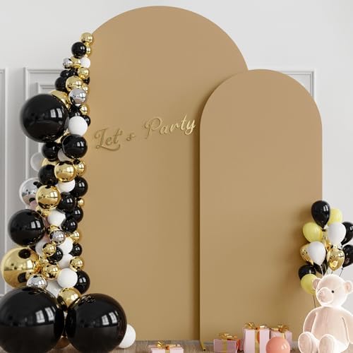 Wokceer Arch Backdrop Cover 7.2FT, 6FT Khaki Arch Covers Stretchy Backdrop - Image 3