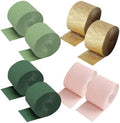 FSSTUD 8 Rolls 4.5cm x 25m Colored Crepe Paper Streamers Wedding Backdrop Paper Streamers Bridal Shower Streamers Party Paper Ribbon Decorations for Baby Shower Pink Light Green Dark Green Golden by Unknown