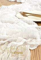 30 Pack Cheesecloth Table Runner 10FT Ivory White Table Runner Boho Gauze Cheese Cloth Table Runners Long Rustic Sheer Table Decorations for Wedding Party Baby Bridal Shower Birthday Holiday Spring - Image 4