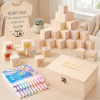 Baby Shower Block Decorating Kit 79 Pcs with Markers Sign Box - Image 4