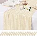 20 Pack Ivory Table Runner 17 x 108inch Cheesecloth Table Runner Rustic Boho Gauze Sheer Fabric Cheese Cloth Table Runners for Wedding Party Bridal Baby Shower Birthday Spring Table Decor by Lumaycens