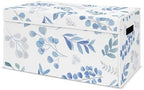Sweet Jojo Designs Floral Leaf Boy or Girl Small Fabric Toy Bin Storage Box Chest For Baby Nursery or Kids Room - Blue Grey and White Boho Watercolor Botanical Flower Woodland Tropical Garden by SweetJojoDesigns