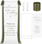 Wedding Welcome Sign Stand with Polyester Ribbon(Grass Green) by Unknown