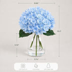 Blue Hydrangea Artificial Flowers in Vase for Table Centerpiece - Image 7