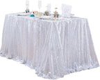 QueenDream Silver Sequin Tablecloth 90x90 Inch Gillter Table Cloth for Birthday Wedding Home Party Decorations - Image 2