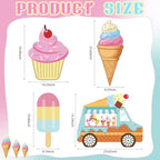 4 Pcs Large Ice Cream Bar Decoration Cardboard Cutout 26.62 Inch Ice Cream Birthday Decoration Summer Sweet Shop Signs for Baby Shower Party Booth Props Cupcake Icepop Yard Signs Backdrops - Image 3