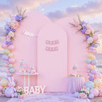 Set of 3 Arch Backdrop Covers(6ft, 5ft, 4ft) - Premium Stretchy Spandex Backdrop Arch Stand Cover for Baby Shower,Wedding,Party Decor Chiara Cover with Double-Sided Design(Pink, Hot Pink) - Image 4
