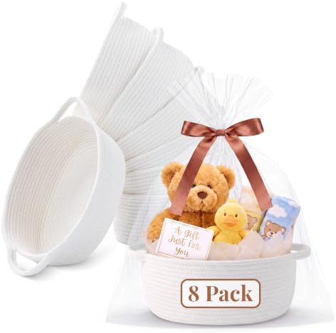 8 Pack Small Woven Gift Baskets Empty to Fill, Cute Gift Basket by Unknown