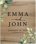 Andaz Press Large Wooden Welcome Sign for Wedding, Rustic Welcome Sign 16" x 20" Custom Names Greenery Leaves Wedding Signage English Oak MDF Wood Finish Wedding Reception Indoor Outdoor Signs by AndazPress