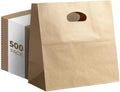 Natural Brown Kraft Paper Bags with Die Cut Handles - 11" x 6" x 11" by PTPBAGS
